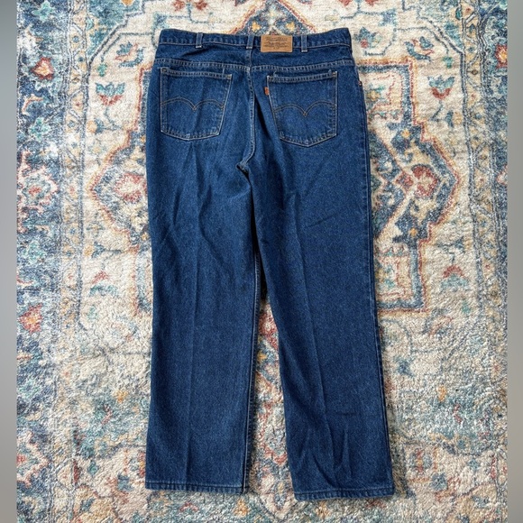 Vintage Levi’s 619 Darkwash Orange Tab Jeans Size 34 - Picture 3 of 6